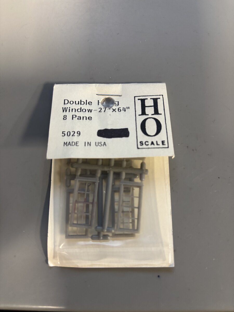 Grandt Line 5029 HO Double Hang Window-27" x 64" 8 Pane (Bag of 4)
