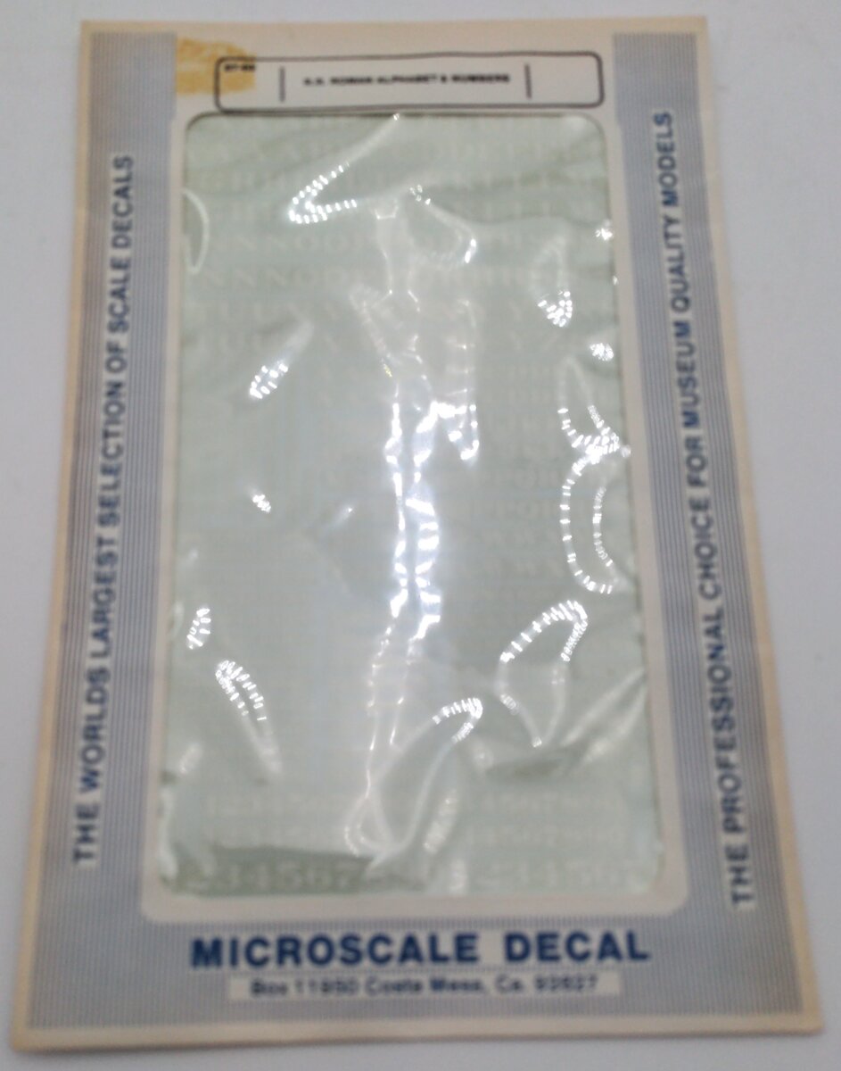 Microscale 87-69 R.R. Roman Alphabet & Numbers