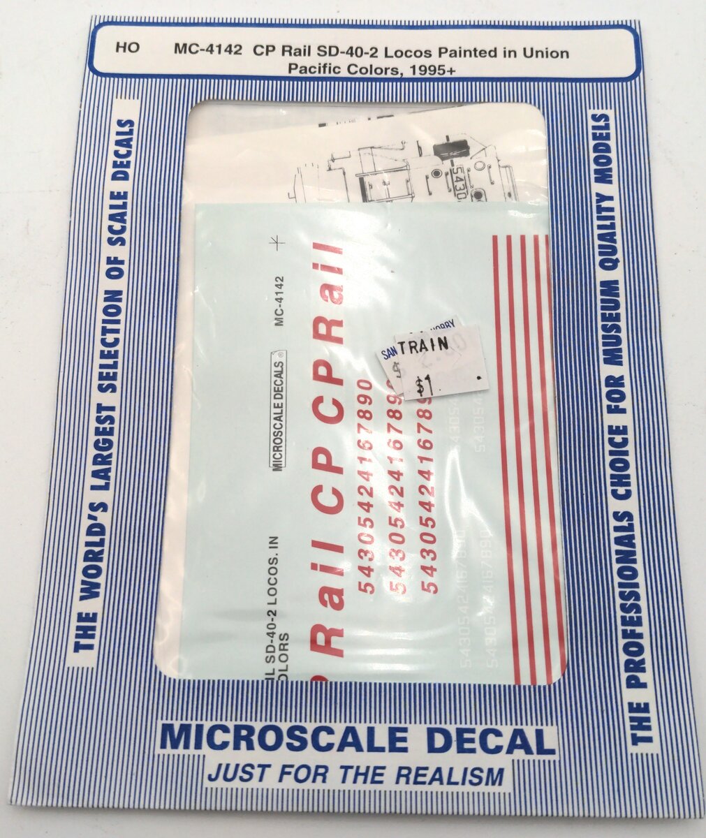Microscale MC-4142 CP Rail SD-40-2 Locos Painted in Union Pacific Colors, 1995+