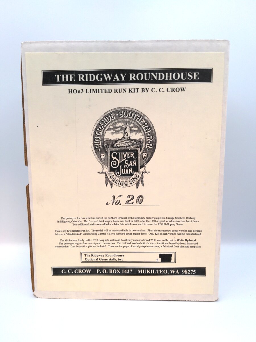 C. C. Crow 20 HOn3 The Ridgway Roundhouse Limited Run Building Kit