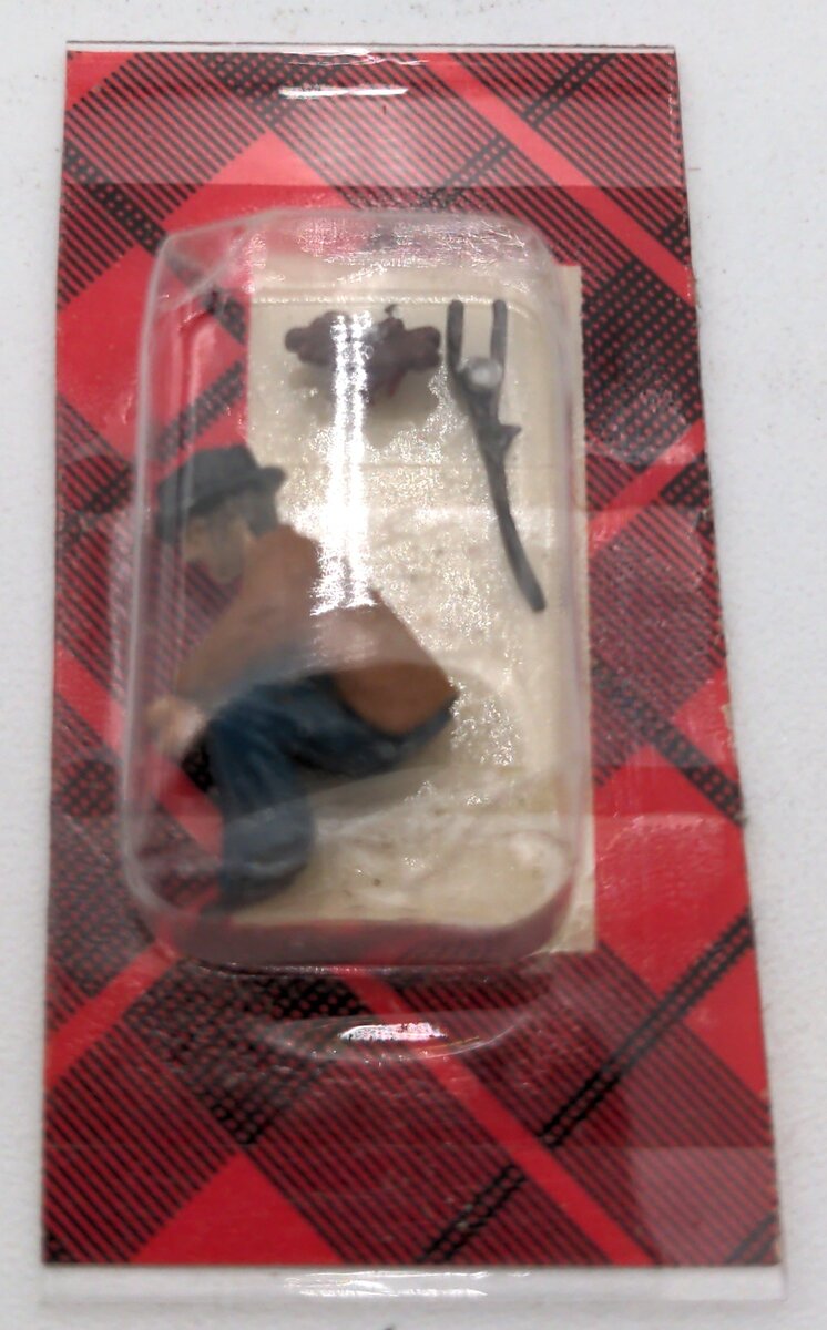 Weston 1211 Mini Figure- Seated Hobo w/Stick, Can & Fire