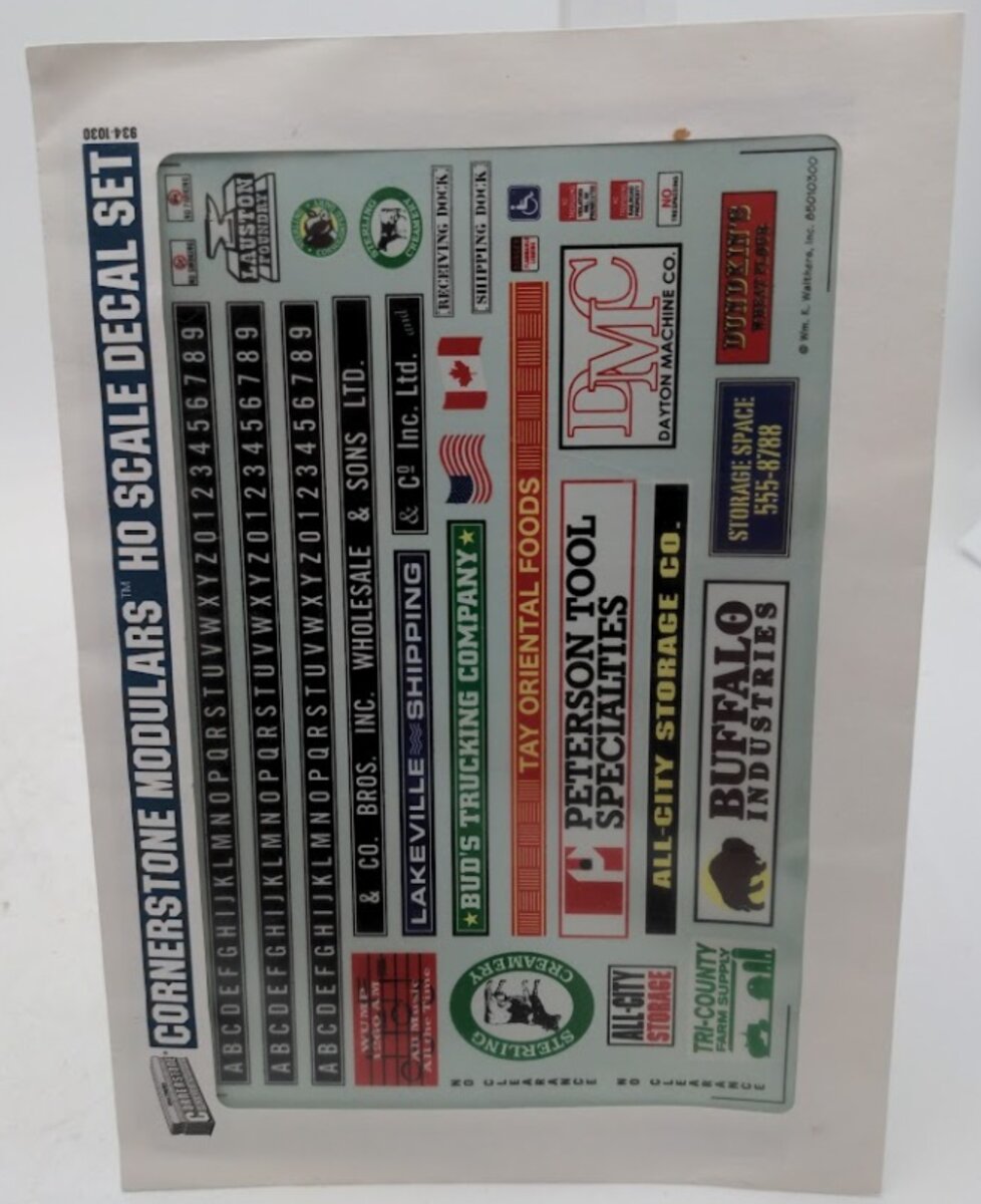 Walthers 934-1030 HO Scale Cornerstone Modular’s Decal Set