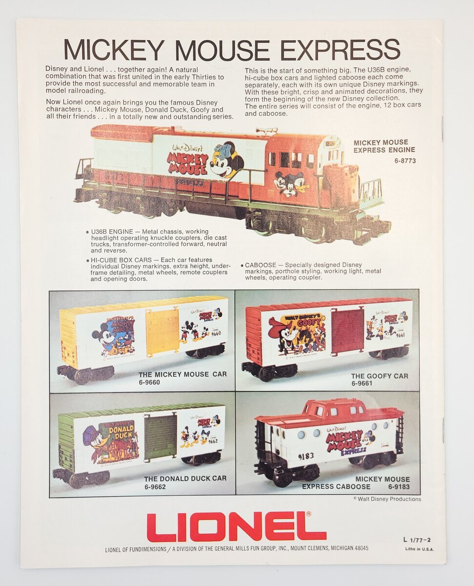Lionel 1977-A Lionel 1977 Consumer Catalog - MINT