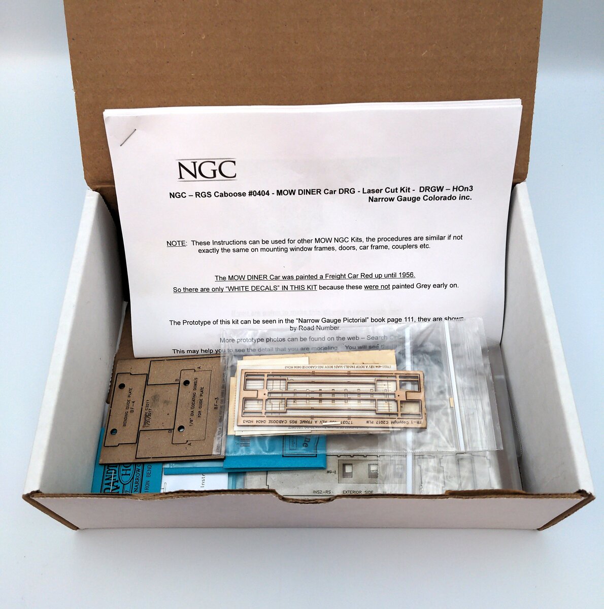 Narrow Gauge Colorado 0404 HOn3 RGS Caboose Laser Cut Kit