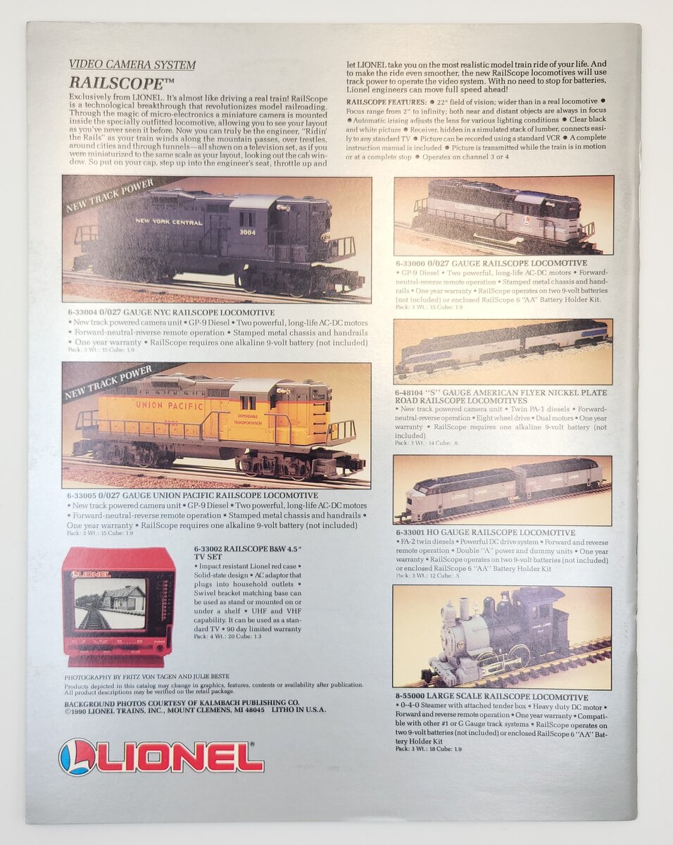 Lionel 1990-B Electric Trains and Accessories 1990 Catalog Book Two