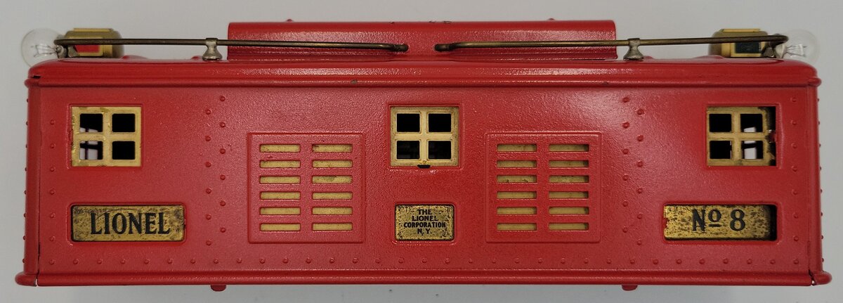 Lionel 8-2 Repainted Red Electric Locomotive Body Shell with Brass Trim #8