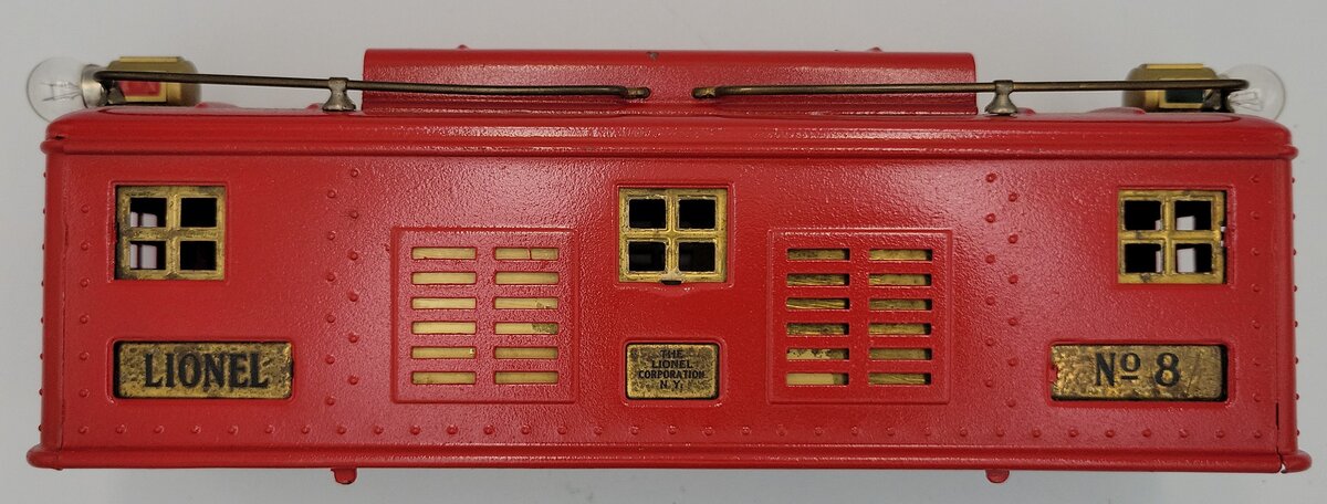 Lionel 8-2 Repainted Red Electric Locomotive Body Shell with Brass Trim #8