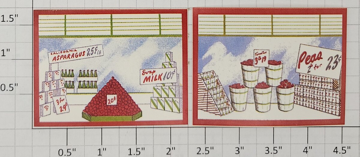 Plasticville PLV0440 White Background Super Market Window Insert (Set of 2)