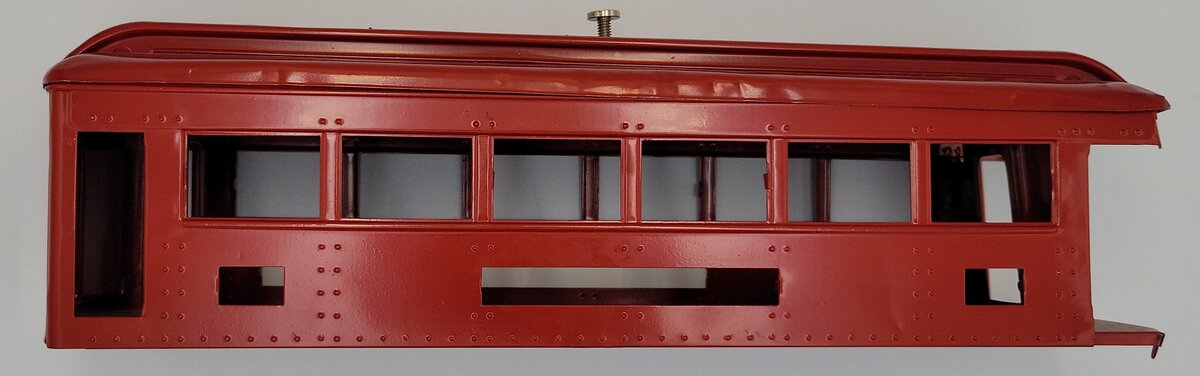 Lionel 341-1 Repainted Red Pullman Observation Car Shell
