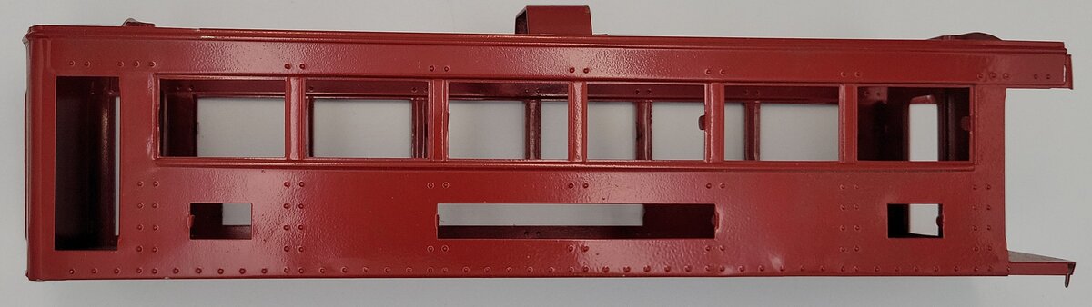 Lionel 341-1 Repainted Red Observation Car Body Shell without Roof