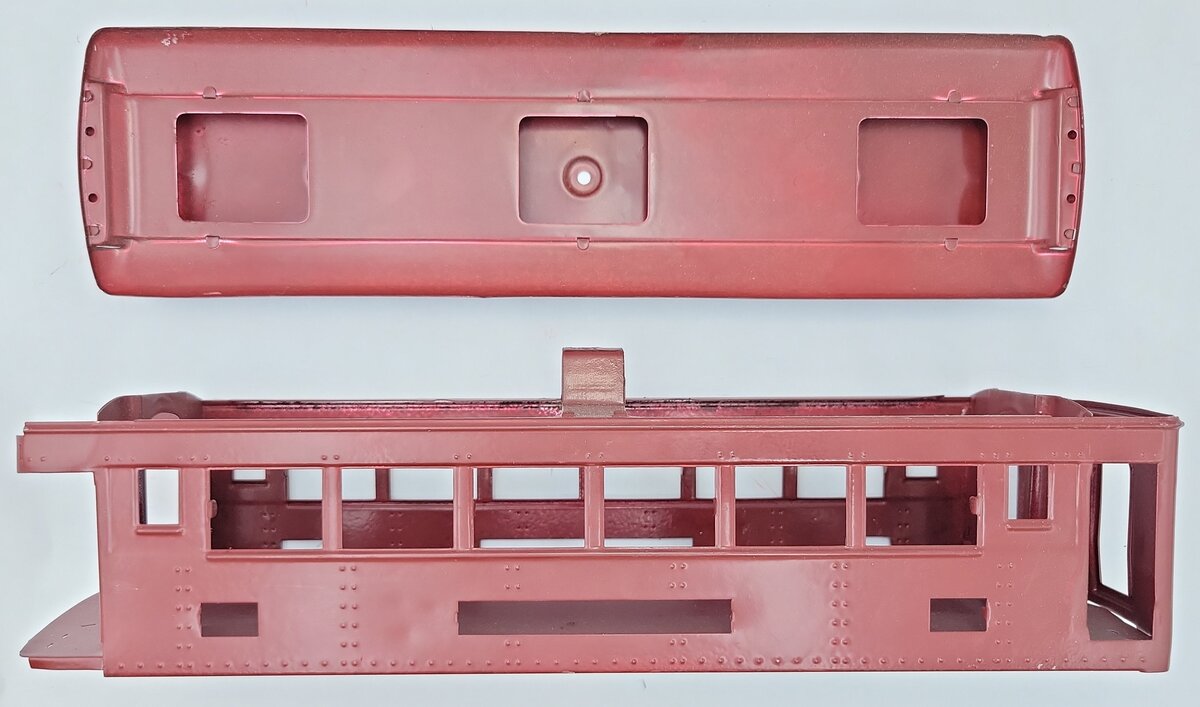 Lionel 322-1 Repainted Dark Red Observation Car Body Shell with Roof