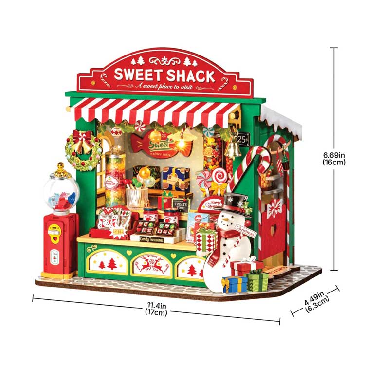Robotime DS043 Rolife Christmas Candy Stand DIY Miniature House