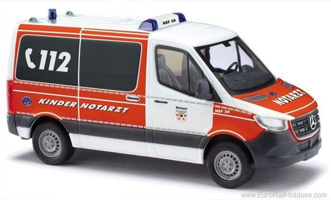 Busch 53465 HO Kinder NEF Rettungsdienst Dortmund 2018 MB Sprinter SWB Ambulance