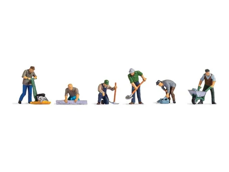 TomyTec 331179 HO Working People in Blue Uniforms Figure (Set of 6)