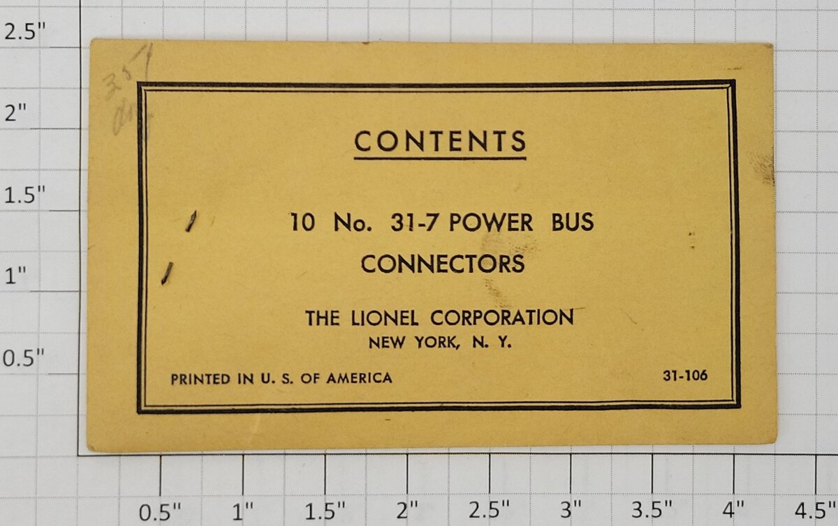 Lionel 31-7 Super O Copper Power Bus Track Connector Blades (Envelope of 10)