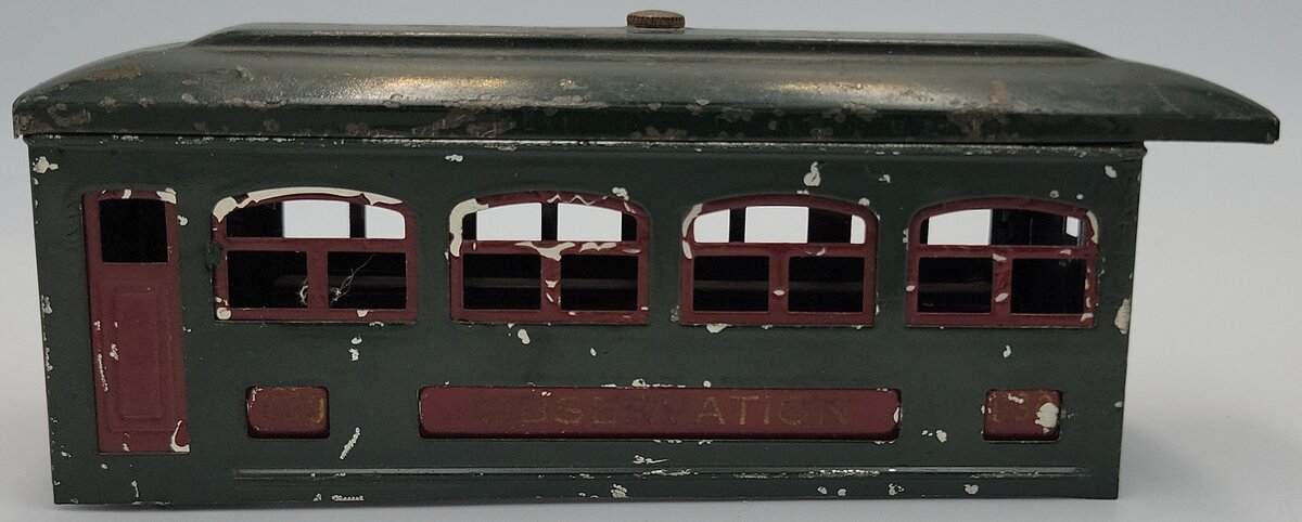 Lionel 630-1 O Gauge Prewar Tinplate Observation Passenger Car Shell with Trim