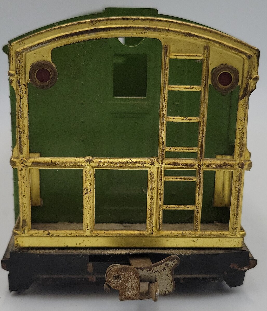 Lionel 517-1 Green and Orange Tinplate Cupola Caboose Shell with Trucks