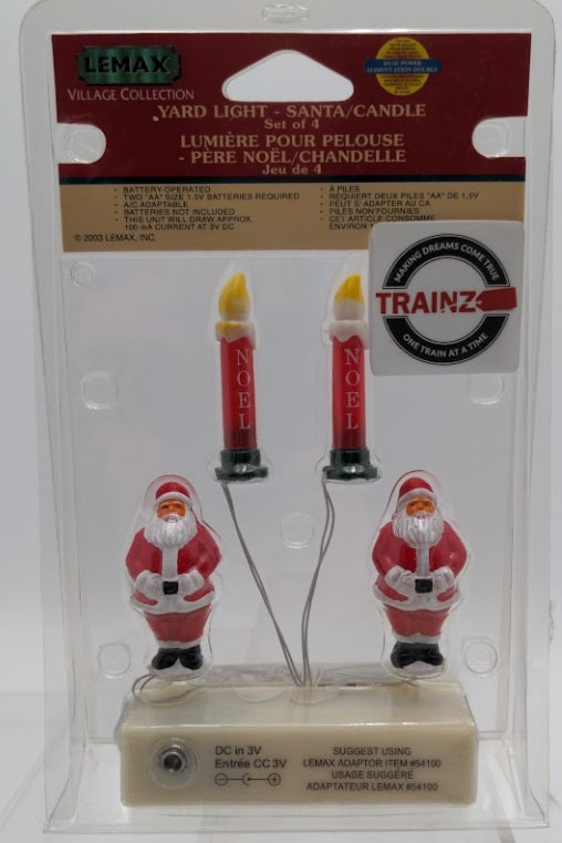 Lemax 31950A Village Collection Yard Light Santa & Candle (Set of 4)