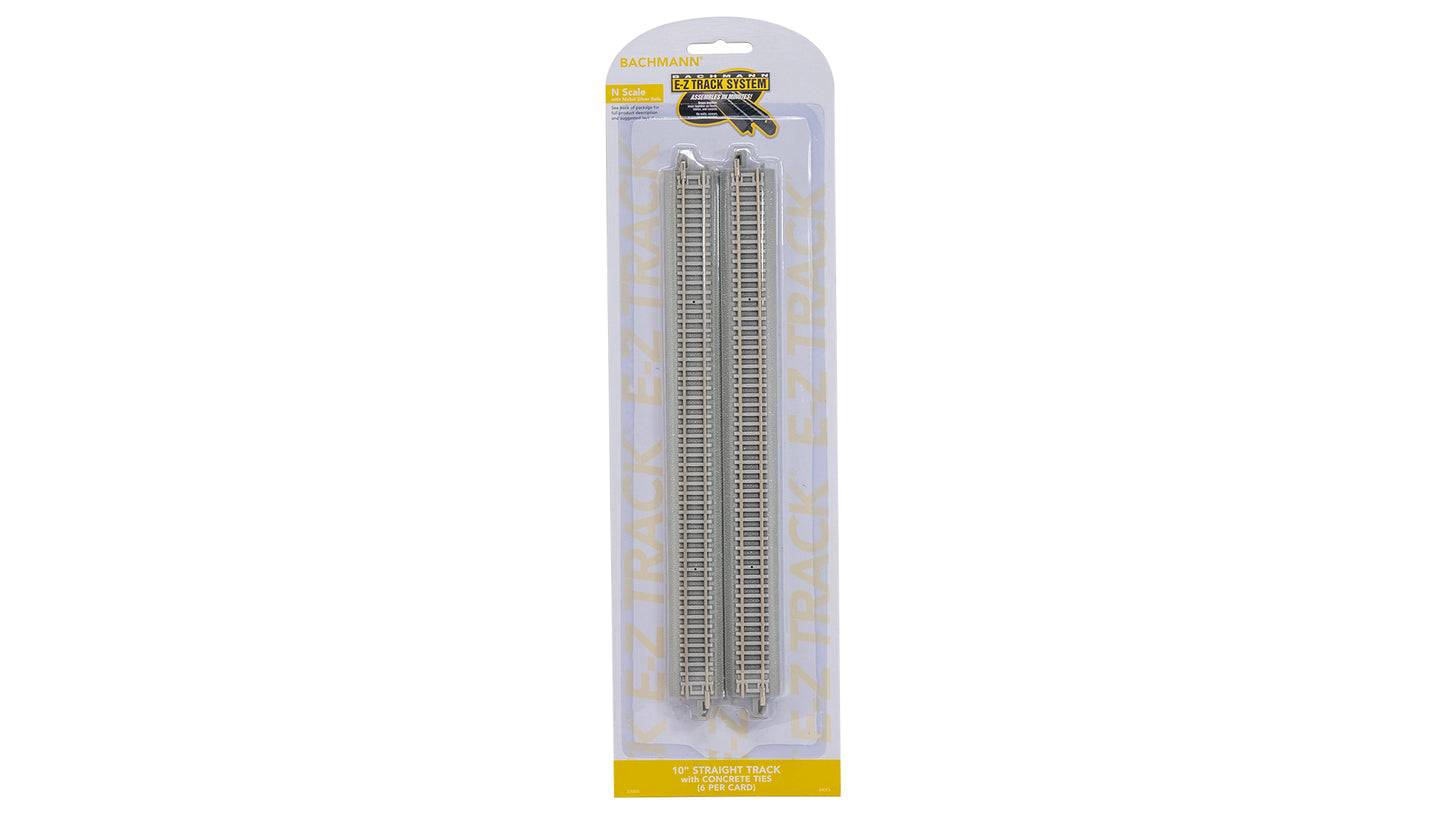 Bachmann 44015 N E-Z Track 10" Straight Track with Concrete Ties