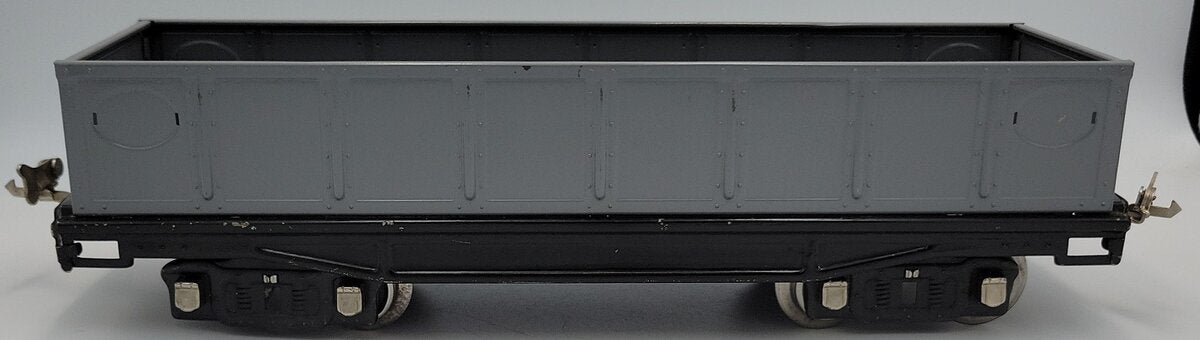 Lionel 212-1 Gray Tinplate Gondola with Trucks and Couplers, Top Repainted
