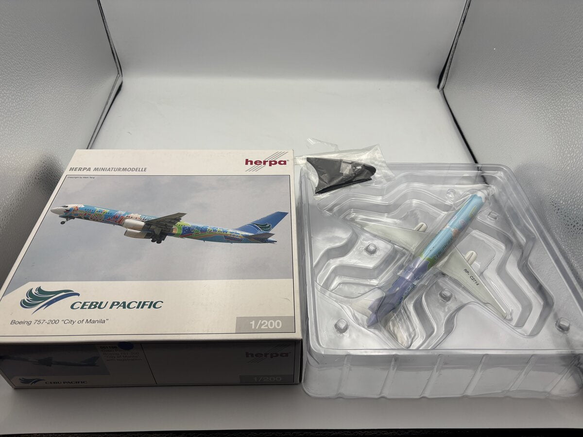 Herpa 551168 CEBU PACIFIC BOEING 757-200 PARADISE COLORS CITY OF MANILA RP-C2714