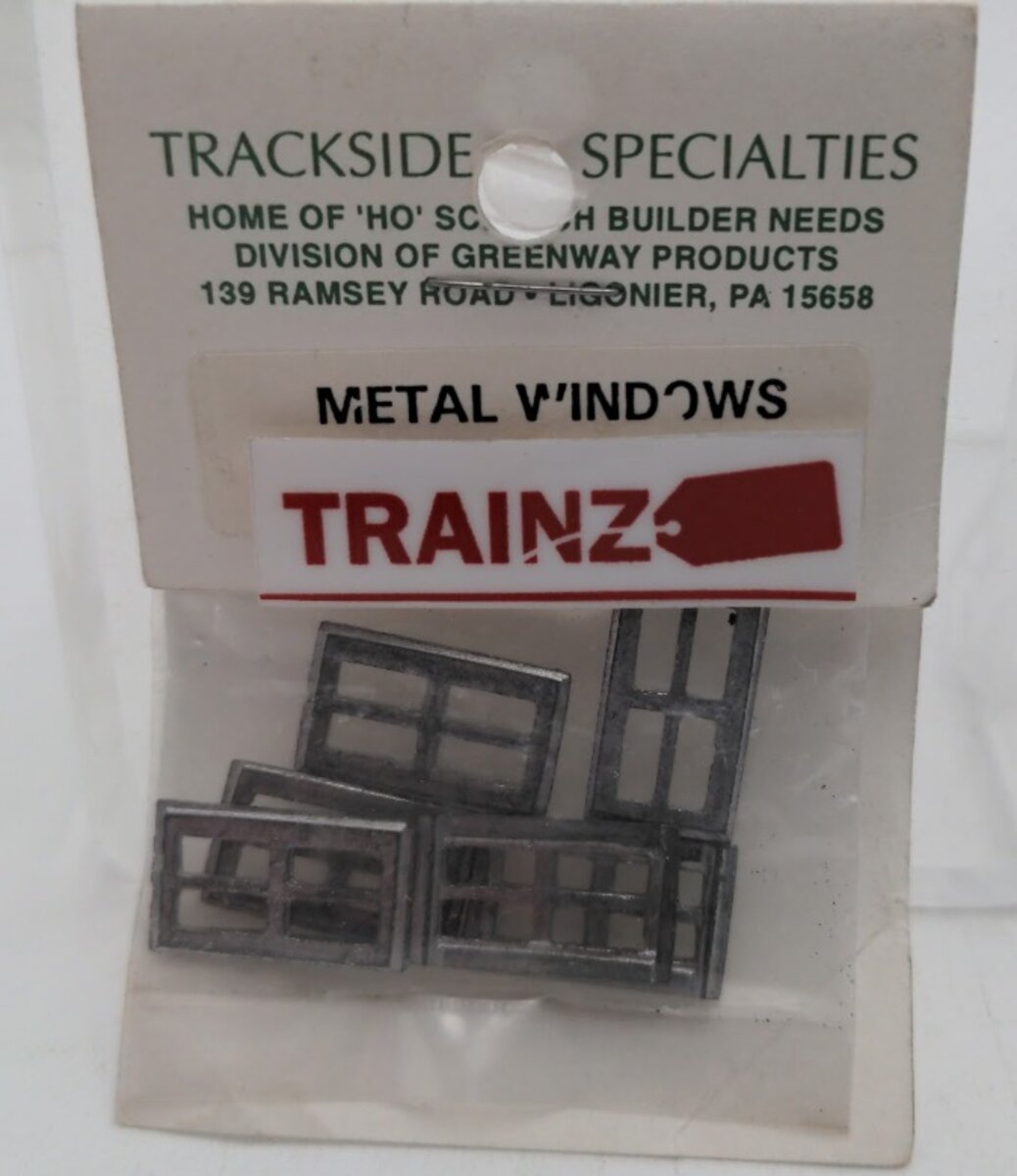 Trackside Specialties 250 HO Scale Unpainted Metal Windows (Pack of 6)