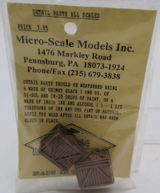 Micro-Scale Models 5049 All Scale Painted Dark Brown Crates (Pack of 2)