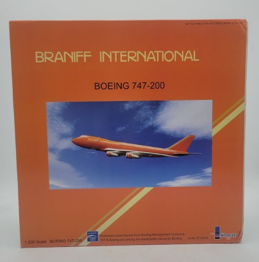 Inflight IF742005 1:200 Braniff Intl. Boeing 747-200 Diecast Airplane Model