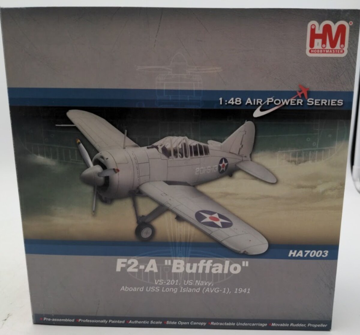Hobby Master HA7003 1:48 F2-A "Buffalo" VS-201 US Navy (AVG-1) Diecast Model
