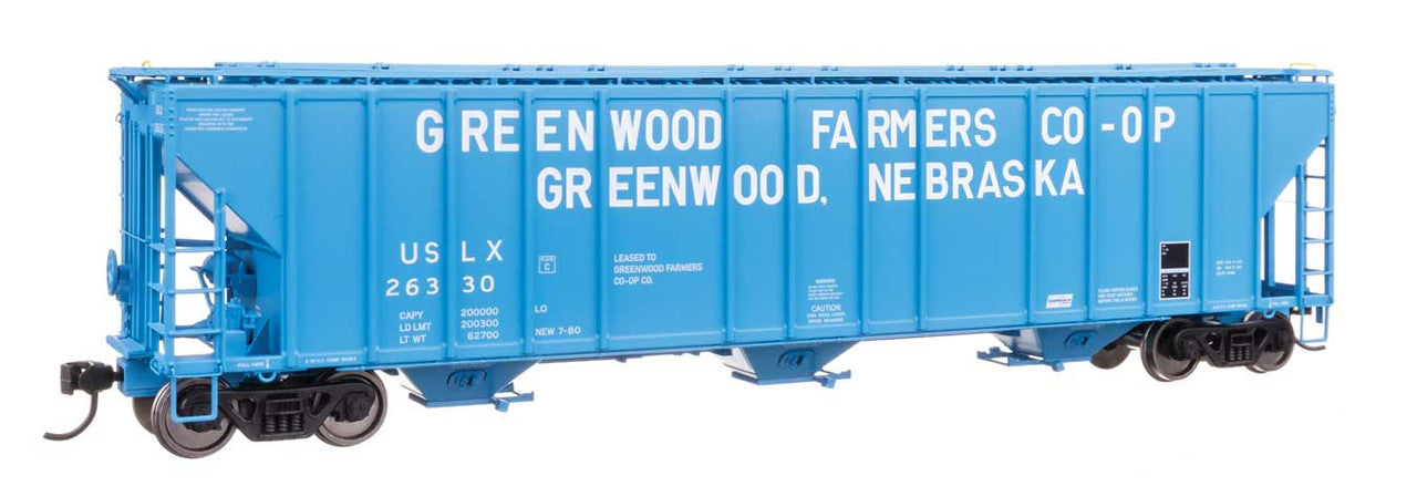 Walthers 920-106190 HO Greenwood USLX 55' Evans 4780 Covered Hopper #26330