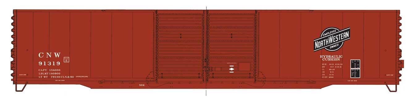 Walthers 910-3404 HO CNW 60' PS Double Door Auto Parts Boxcar #91338