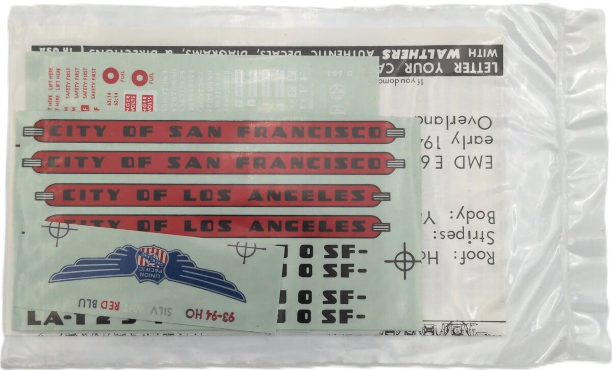 Walthers 93-94 HO Union Pacific Diesel Decals