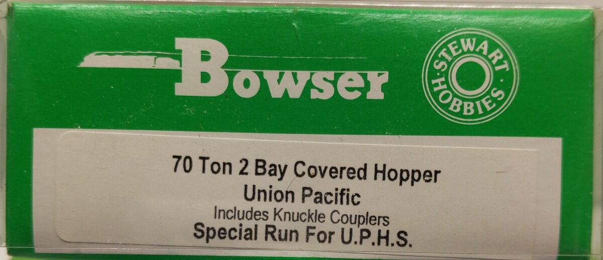 Bowser HO Scale Union Pacific 70 Ton 2 Bay Covered Hopper U.P.H.S. Road #92076
