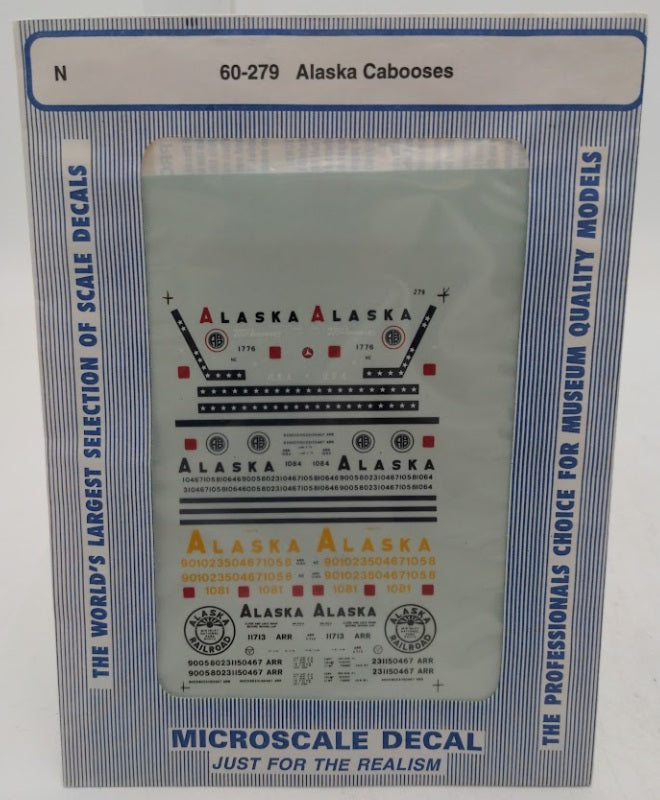 Microscale 60-279 N Scale Alaska Railroad ARR Cabooses 1971-80 Decal Sheet