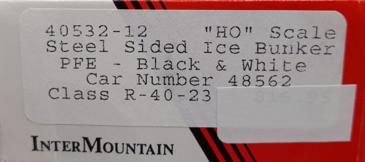 InterMountain 40532-12 HO Pacific Fruit Express Steel Sided Ice Bunker Car Kit
