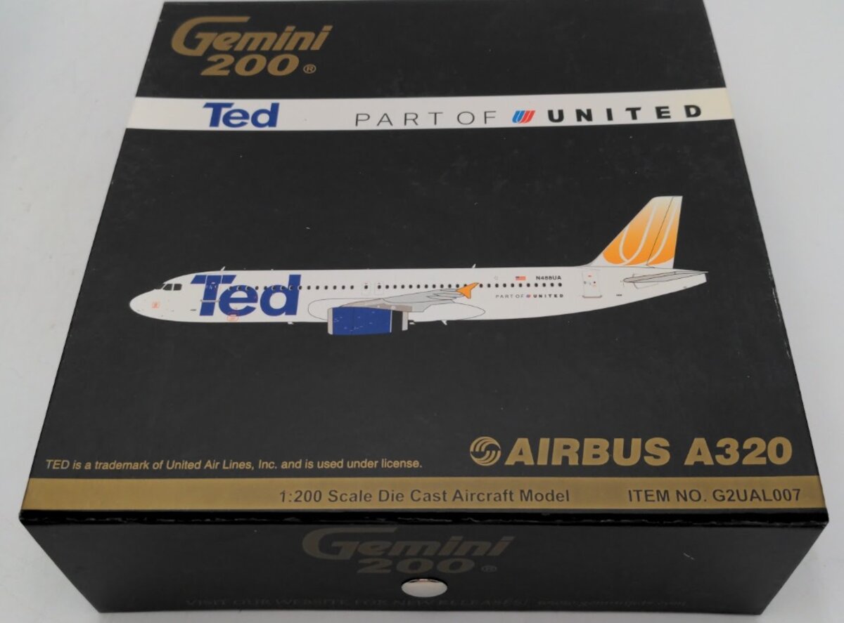 Gemini Jets G2UAL007 1:200 Gemini200 Ted Part of United Airlines Airbus A320-200