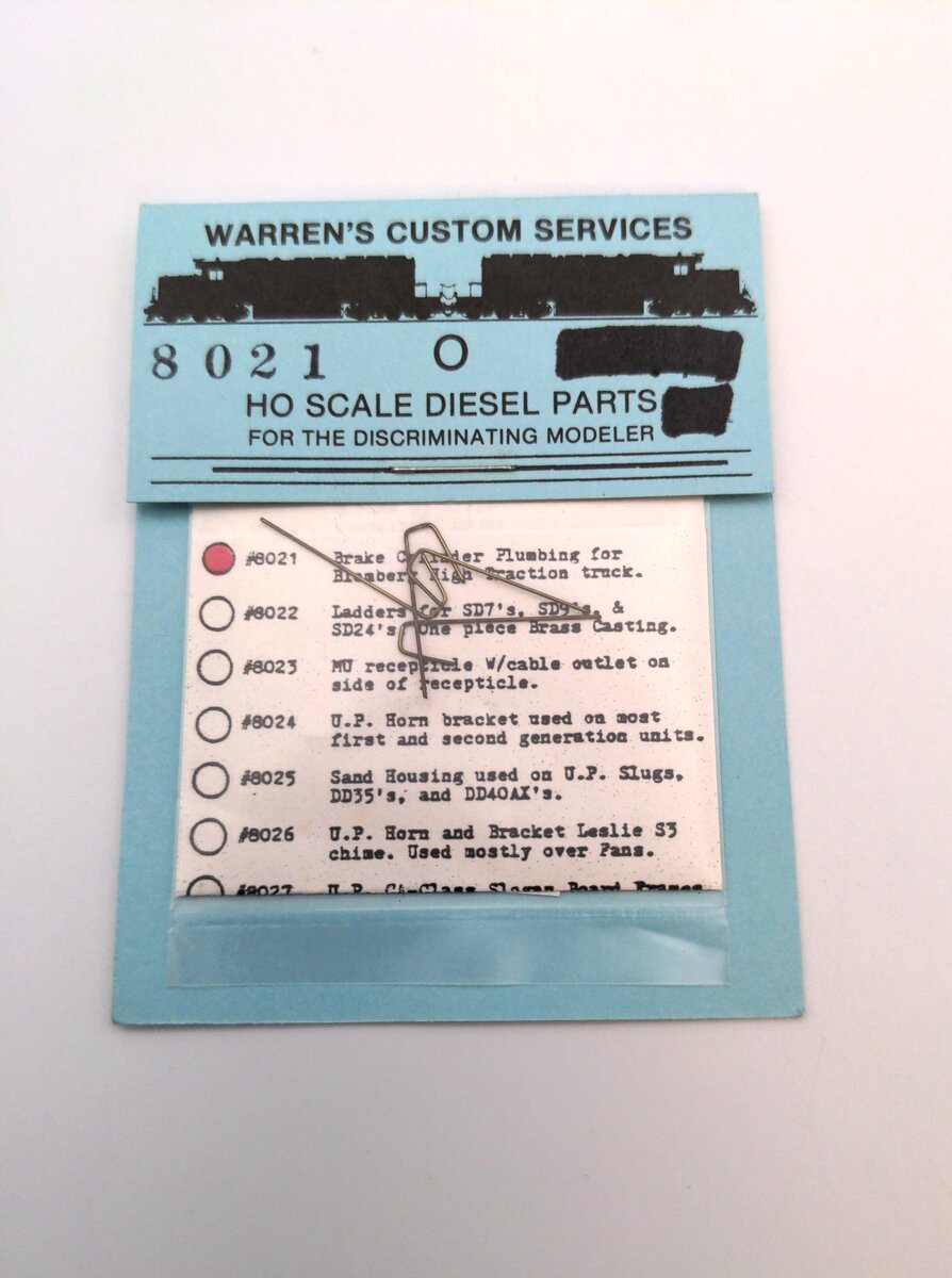Warren's Custom Services 8021 HO Brake Cylinder Plumbing for Blomberg Truck