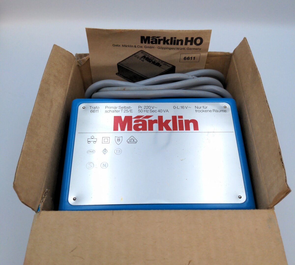 Marklin 6611 HO 220 Volt Transformer