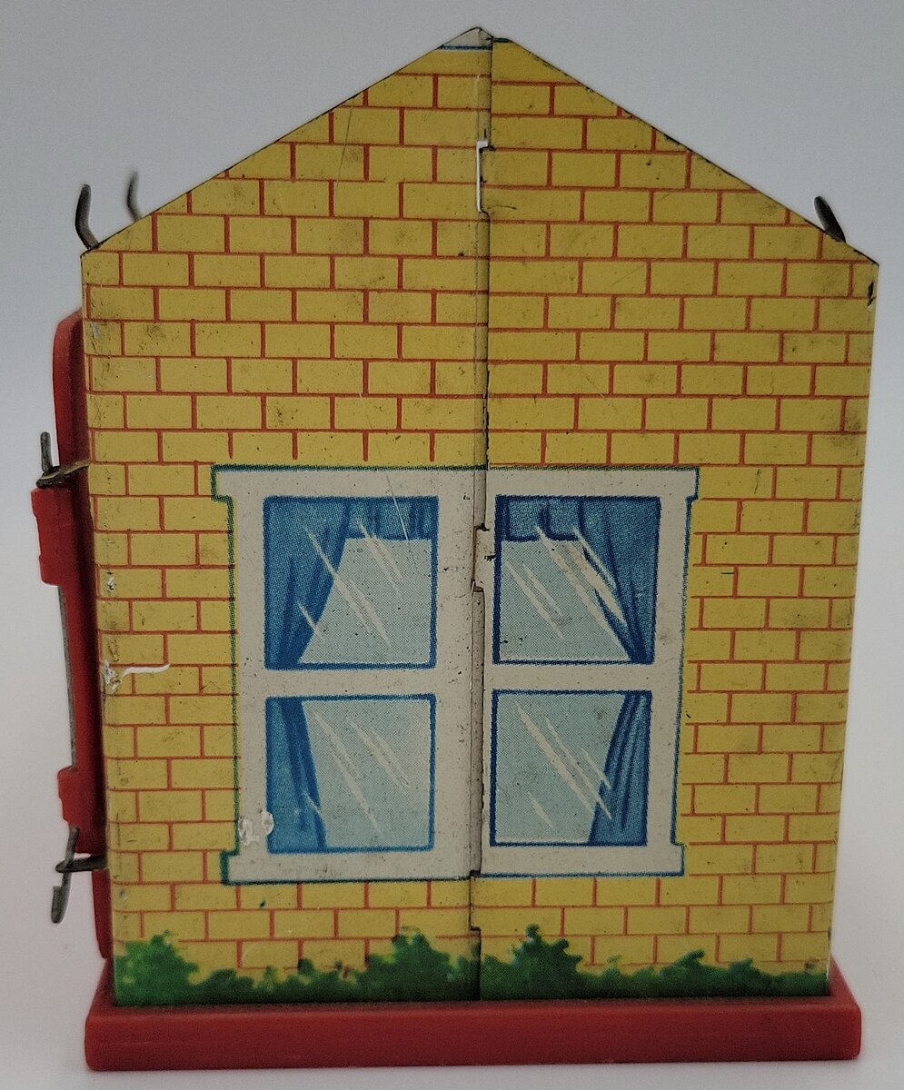 Marx 081424 Prewar Yellow Tinplate HO Whistle Station with Wiring - Incomplete