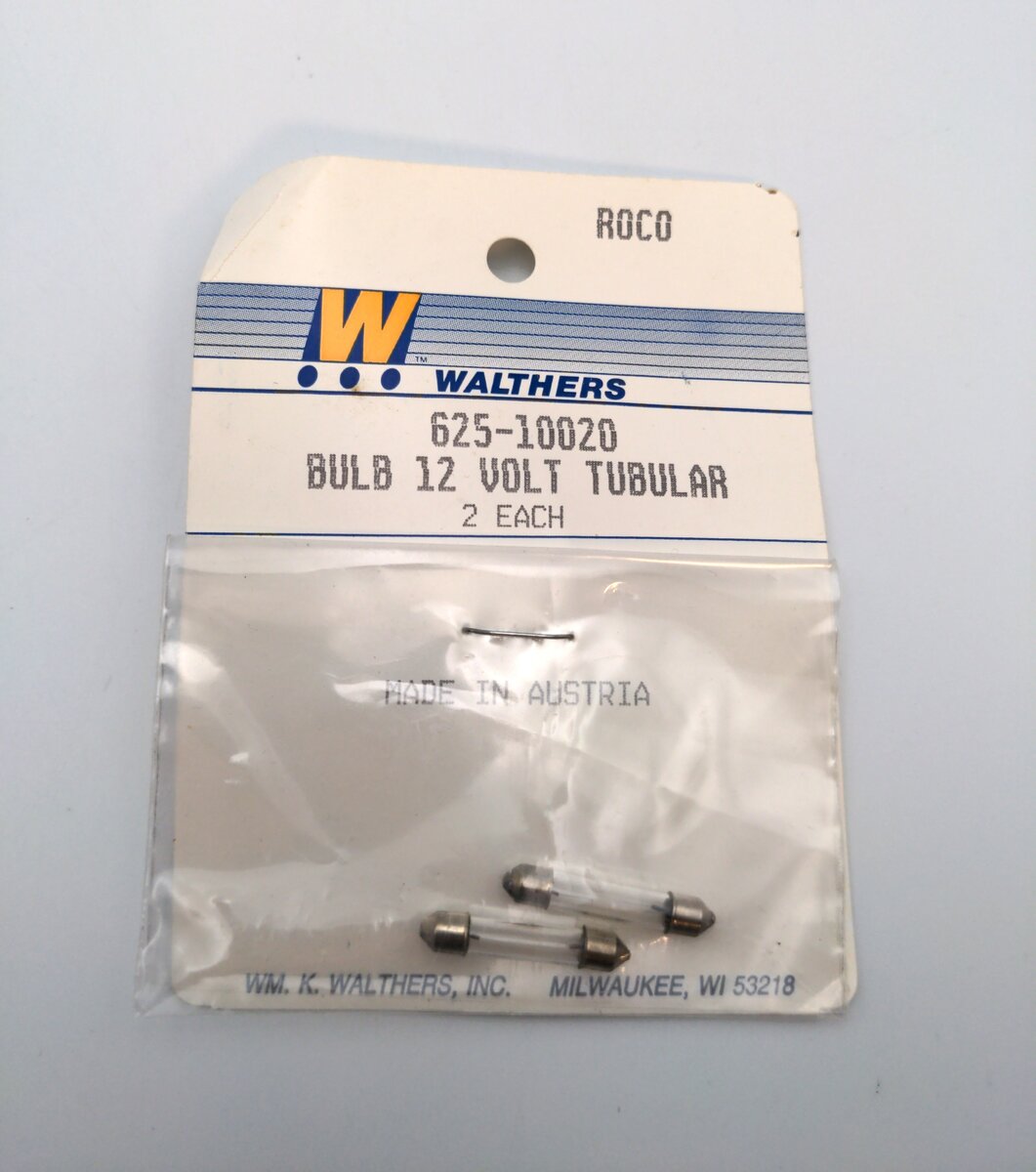Walthers 625-10020 12 Volt Tubular Bulb (Pack of 2)