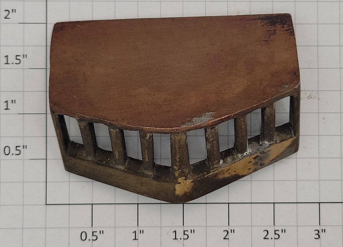 Acme 30-1117 O Gauge Brass Cowcatcher with Welded Mounting Plate
