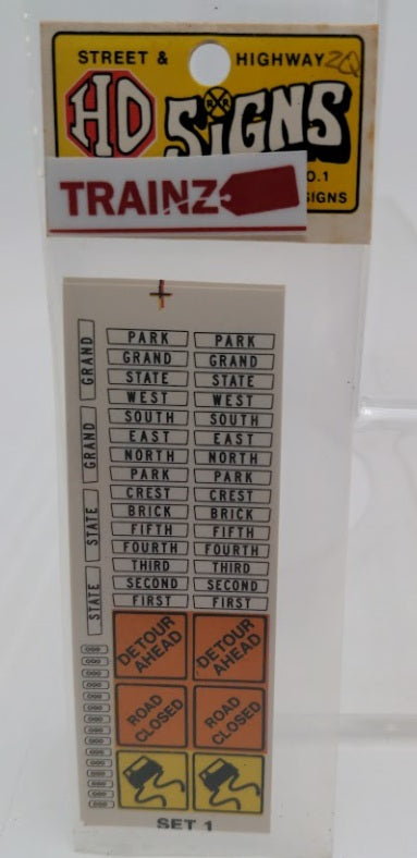 Acme 01 HO By Creative Screen Process Assorted Street/Highway Signs (Set of 110)