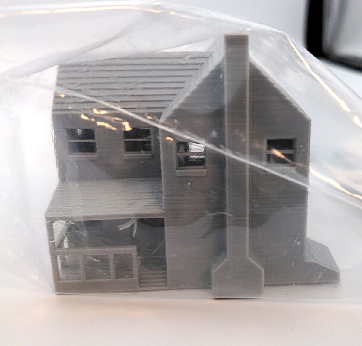 CrutchForm NF01L N Scale 3-D Printed Unpainted Two Story Family House