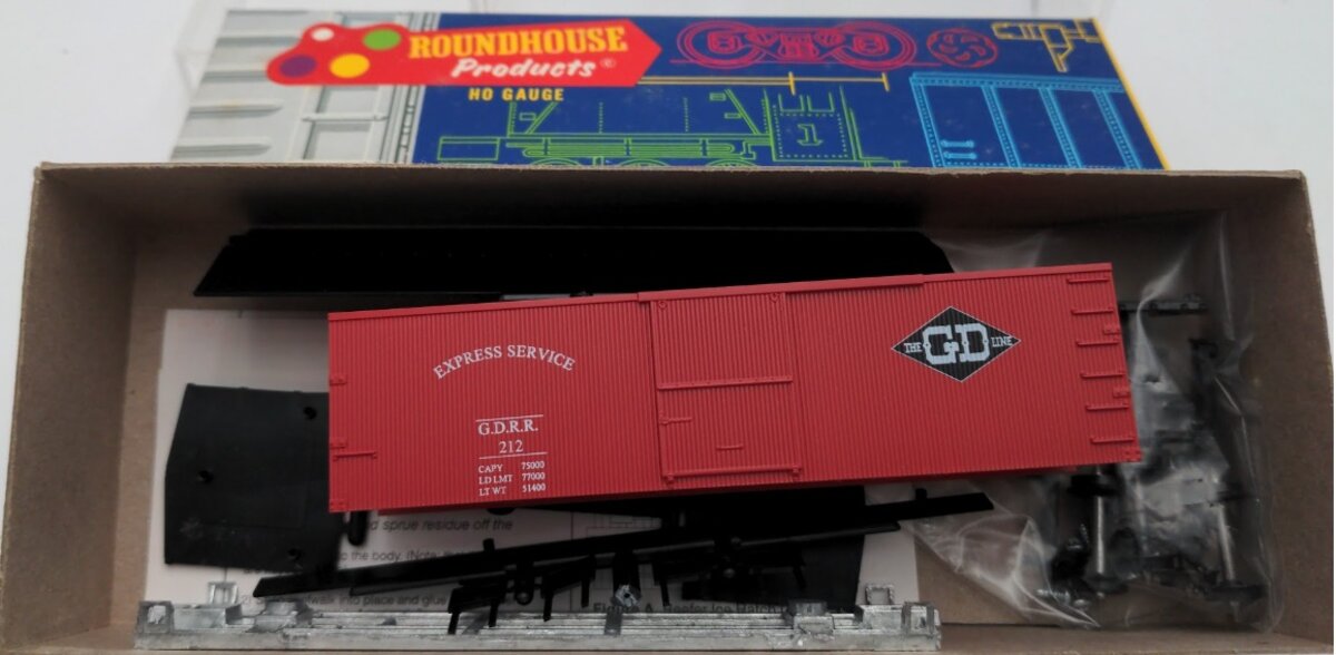 Roundhouse 7760 HO Scale Gorre & Daphetid 36’ Old Time Boxcar Road # 212 Kit