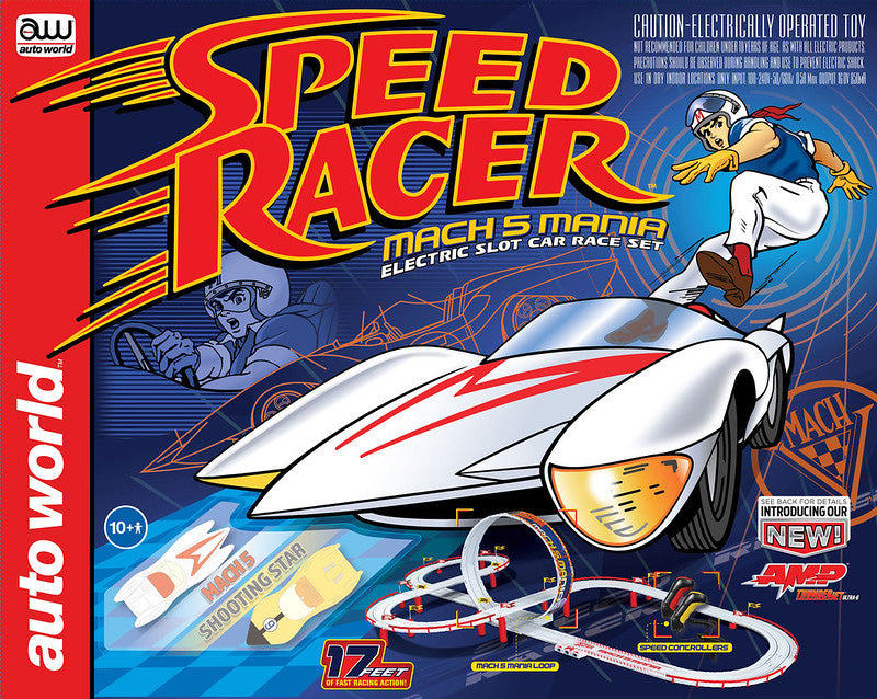 Auto World SRS361 1:64 Speed Racer - 19 Mach 5 Mania Slot Car Set