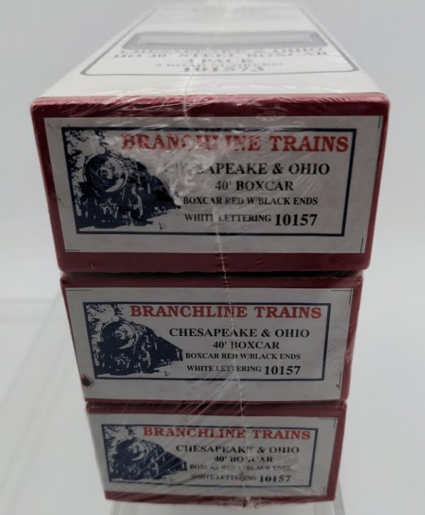 Branchline Trains 101573 HO Chesapeake & Ohio 40' Steel Boxcar Kit (Set of 3)