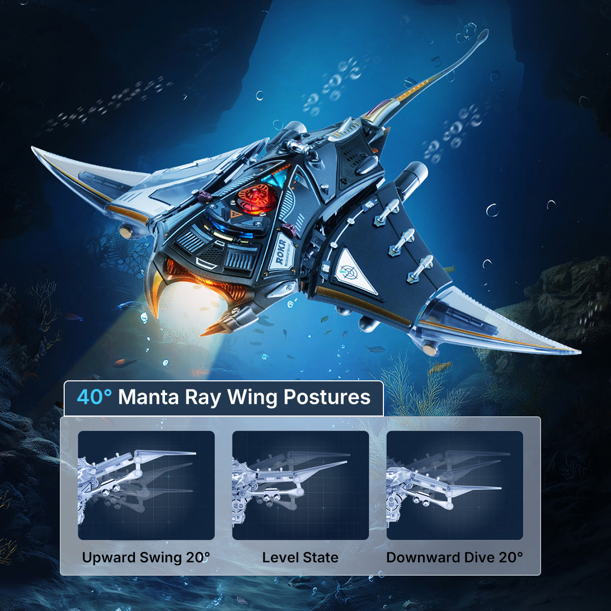 Robotime MI06 ROKR Manta Ray Mechanical 3D Puzzle Kit