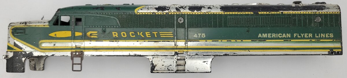 American Flyer 475-21 #475 Chrome / Green PA Alco Diesel Rocket Plastic Shell