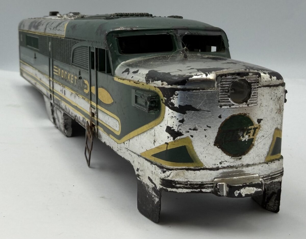 American Flyer 475-21 #475 Chrome / Green PA Alco Diesel Rocket Plastic Shell