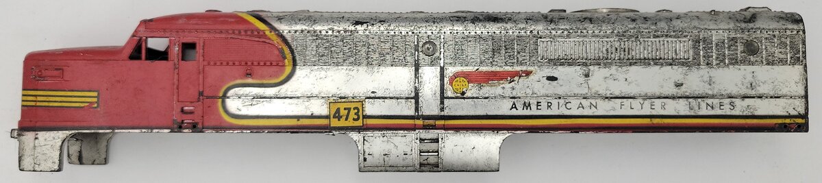 American Flyer 473-12 Alco Chrome / Red Plastic Diesel Shell #473